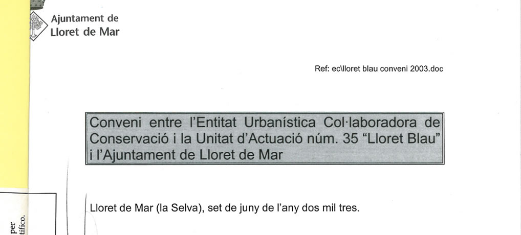 Convenio de obras 2003