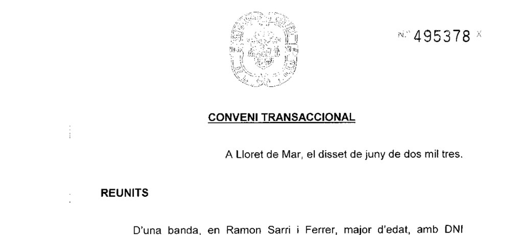 Signatura del Conveni Transaccional