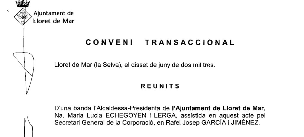 El Conveni Transaccional a l’Ajuntament