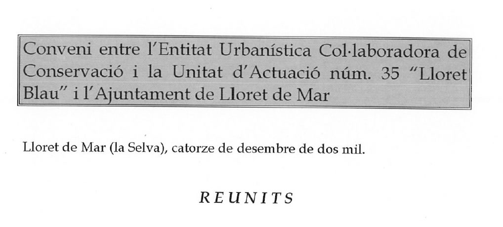 Convenio de obras 2000