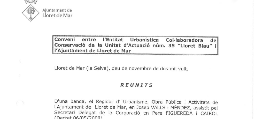 Conveni d’Obres 2008