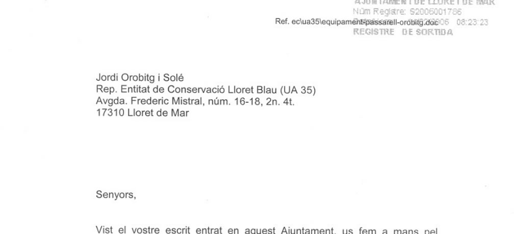 Requeriment d’equipament per part de l’Ajuntament