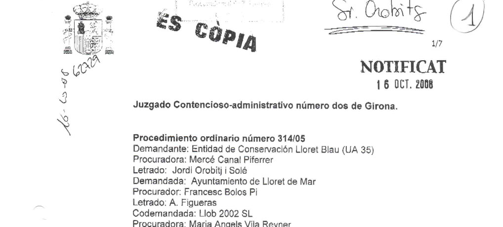 Sentència sobre Enllumenat