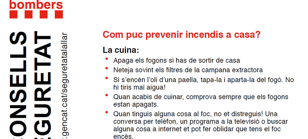 Consejos de seguridad de los Bomberos