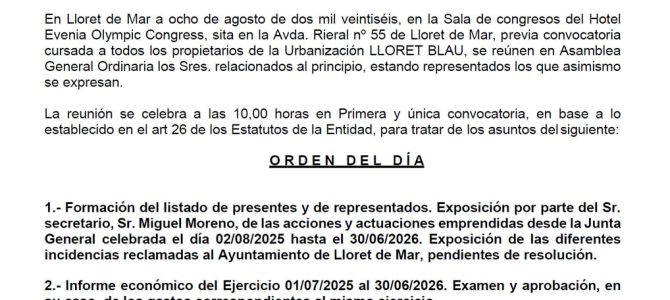 Acta Asamblea General 2026